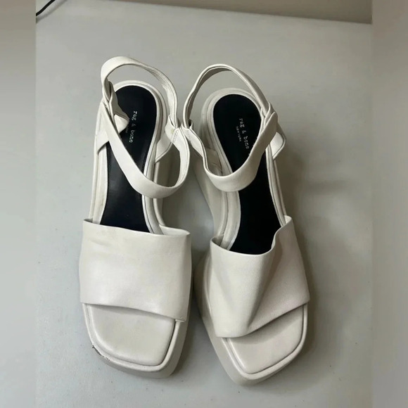 Rag & Bone Byron Platform Wedge Sandal In Antique White Size 39.5 9 US - Picture 4 of 10